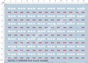Car Model 1:50 Fire Engine Fire Truck (Neutral Logo). Special Water Sticker [5876c]]