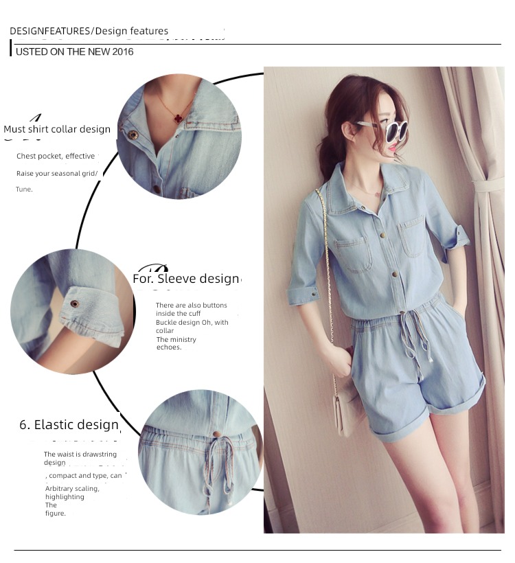Women's wear Korean version cowboy Big size Show thin Conjoined clothes