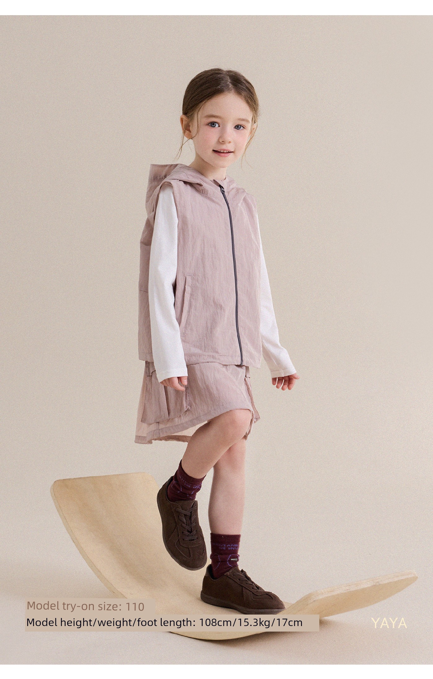 Baby Autumn Outdoor Hooded Vest Workwear Skirt Set Yunerma Girls' New Mountain-Style Cardigan Versatile Short Skirt — 17