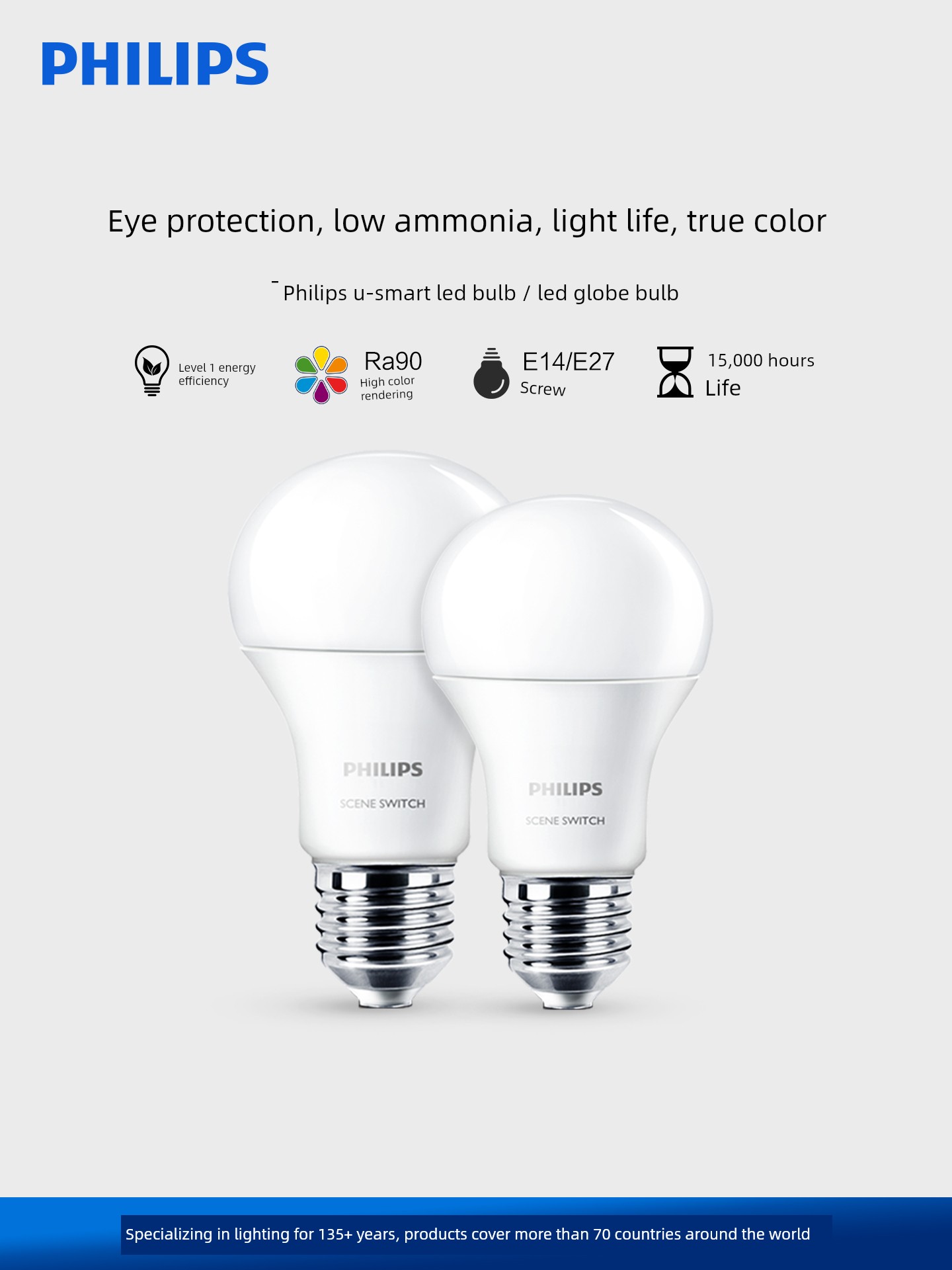 Philips Led Light Bulbs Are Energy-Saving and Super Bright, Suitable for Home Use, Small Light Bulbs for Bedroom and Kitchen Lighting, Energy-Saving Light Bulb Replacement, Genuine Product