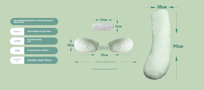 Summer Cool Removable and Washable Pregnancy Pillow Refreshing Non-Stick Pregnant Women Side Sleeping Belly Support Waist Cushion Sleep during Pregnancy — 21