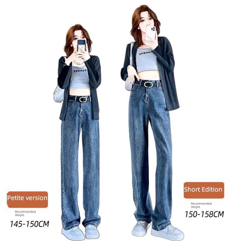 Internet celebrity Autumn clothes collocation Significantly high 150cm   x xs trousers