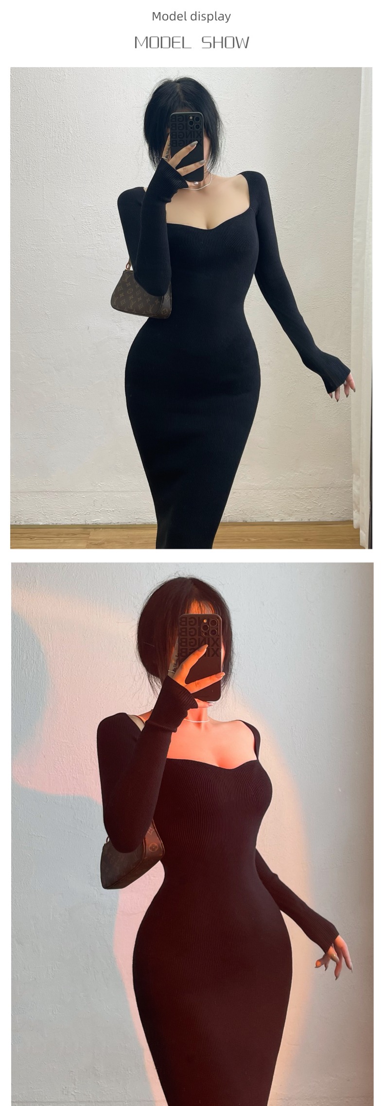 Autumn and winter GQSTORE   Type X temperament knitting Dress