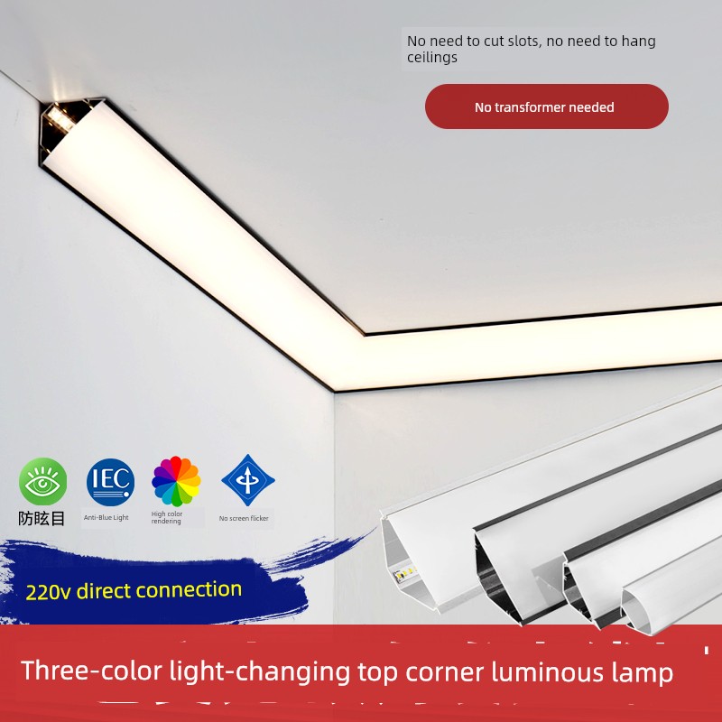 Luminous Plaster Line Living Room Wall Corner Surface Mounted Ceiling