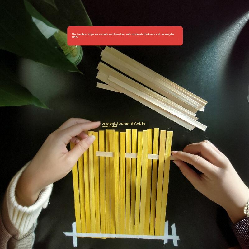 Bamboo Fan Handle Bamboo Strips Bamboo Weaving DIY Fan Handle Bamboo Weaving Products Intangible Cultural Heritage Handmade DIY Material Kit Bamboo Weaving Round Fan