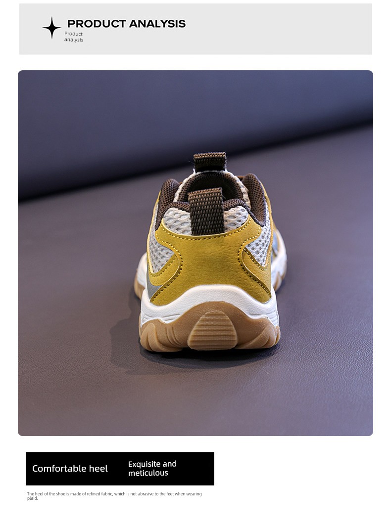 Babudou Boys' Sports Shoes 2026 New Summer Children's Mesh Breathable Non-Slip Hiking Thin Mesh Shoes with Hollow Design — 8
