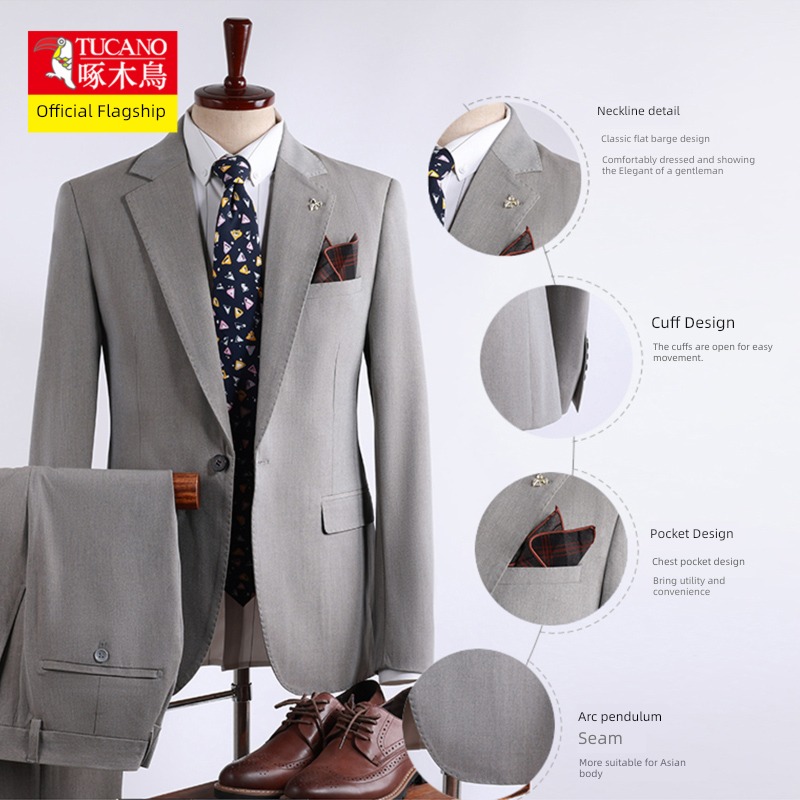 Woodpecker Self-cultivation business affairs groomsman marry man 's suit suit