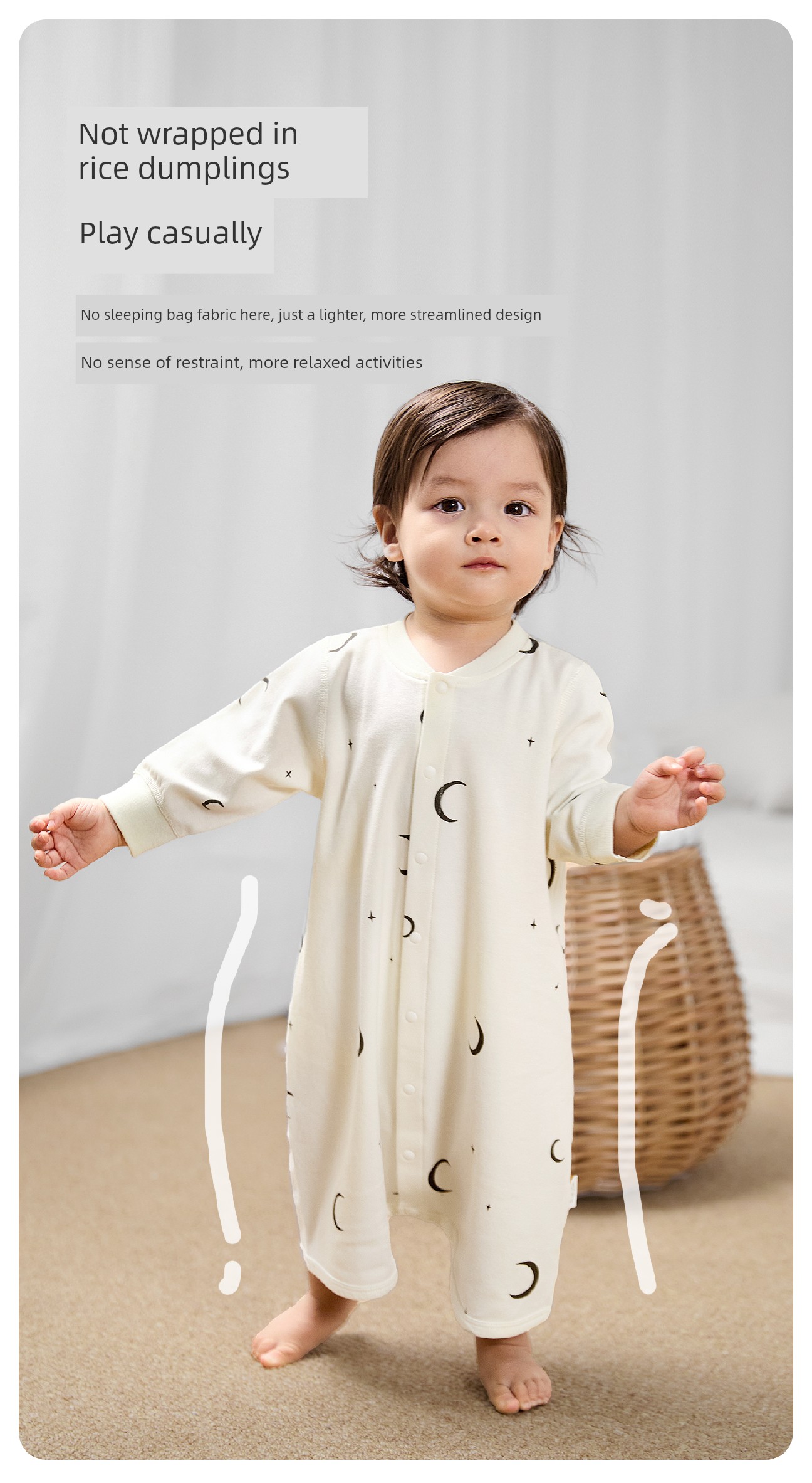Baby Pajamas, Baby Nightgown, Autumn One-Piece Clothing, Pure Cotton, Thin Long-Sleeved Autumn and Winter Sleeping Bag for Young Children, Boys — 12