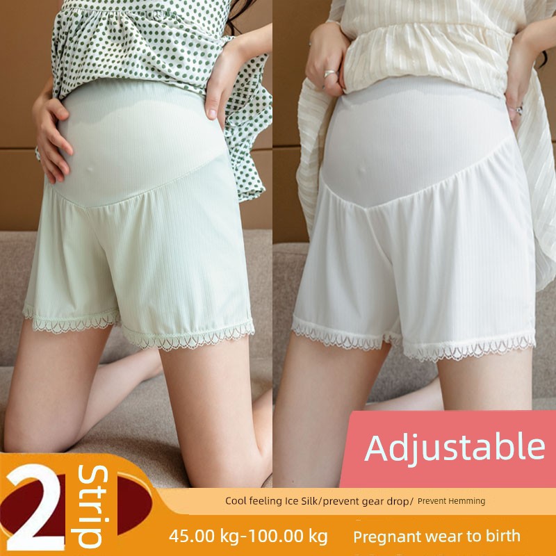 Ice Silk Shorts Fashion Tape Loose Low Waist Summer Clothes for Pregnant Women — 4