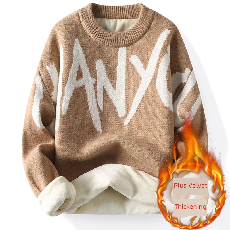 Plush Korean version trend Round neck easy keep warm sweater