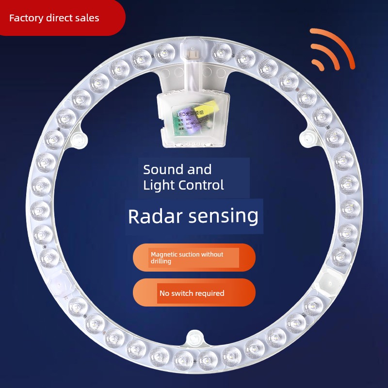 Sound and Light Control Led Radar Sensor Ceiling Light Module for Property Stairs and Corridors Renovation Light Panel Sound Control Light Core