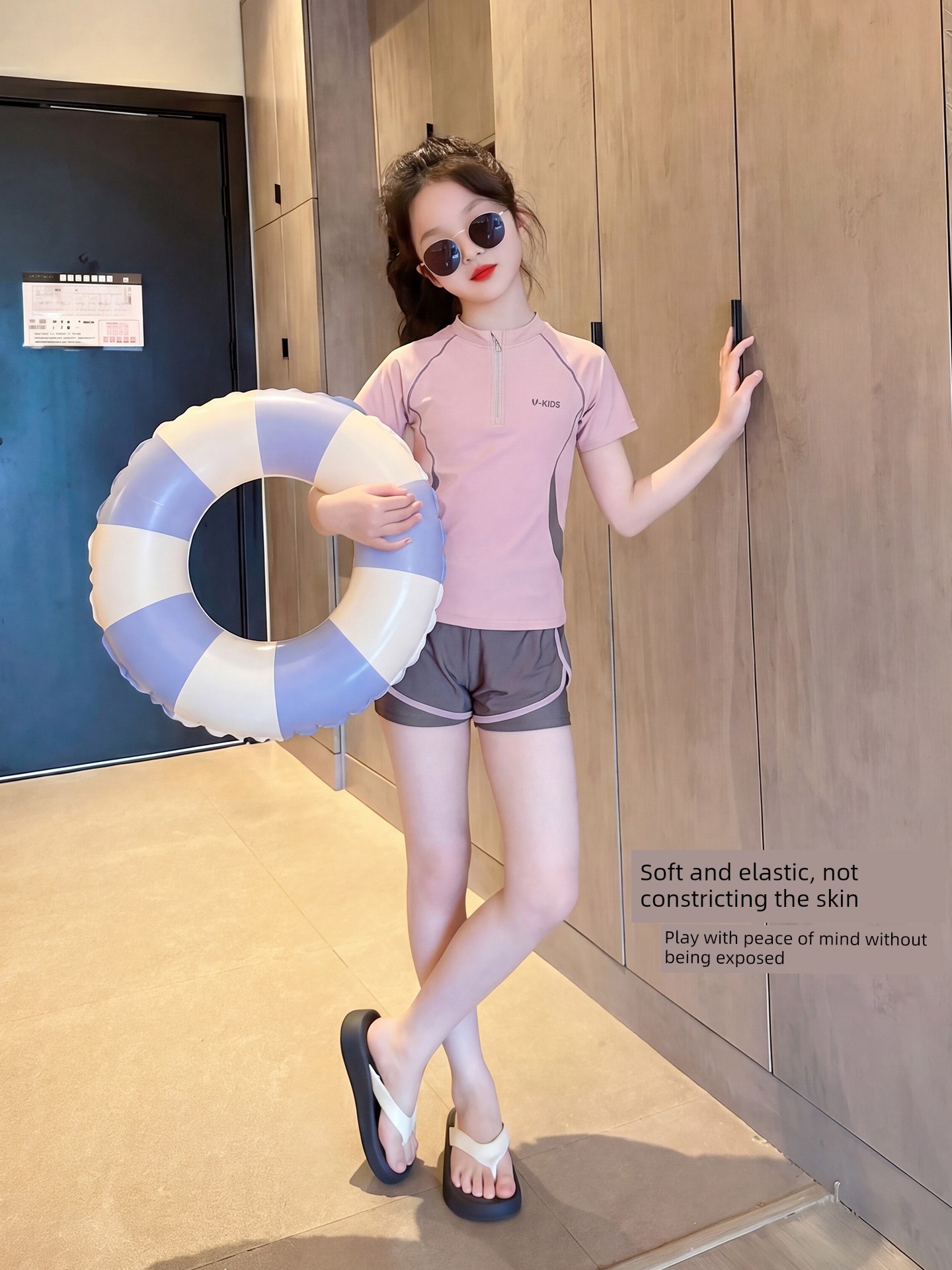 Girls' Two-Piece Swimsuit for Older Children, 2026 Summer New Model, Quick-Dry Professional Training Swimwear for Kids — 4