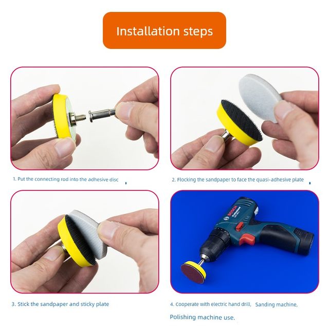 Qiniu 2-inch 50mm flocking sandpaper sheet metal wood stone grinding polished pneumatic electric grinding self-adhesive disc grinding head