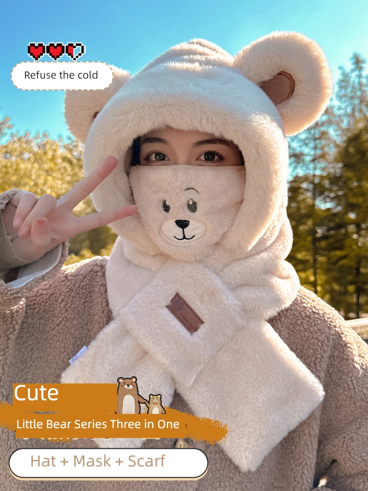lovely one female winter Windbreak Cold proof Hat scarf