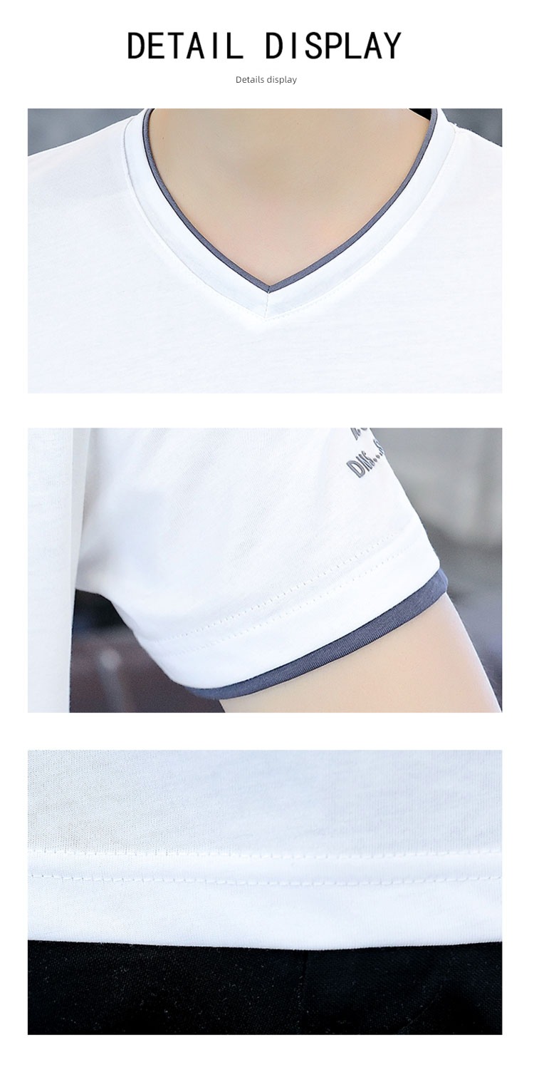 trend handsome V-neck Half sleeve Compassionate man Fake two