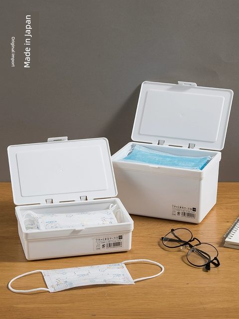 Imported mask storage box, flip debris box, four-wheel drive car package box, desktop cosmetics, laundry bead box