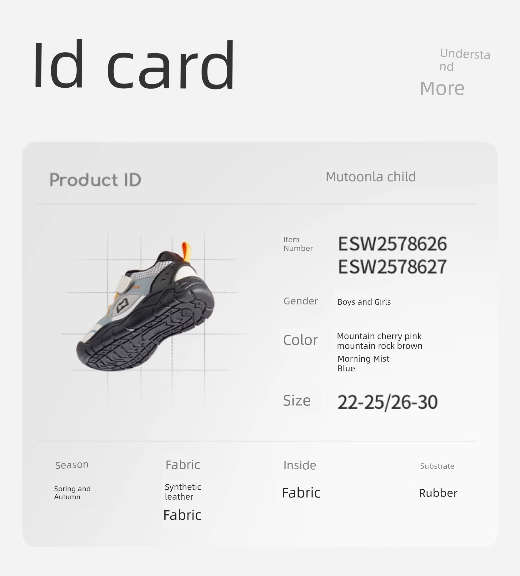 Children's Sports Shoes for Spring and Autumn, Boys' Hiking Shoes, Outdoor Walking Shoes for Toddlers, Breathable Mesh Girls' Running Shoes — 39