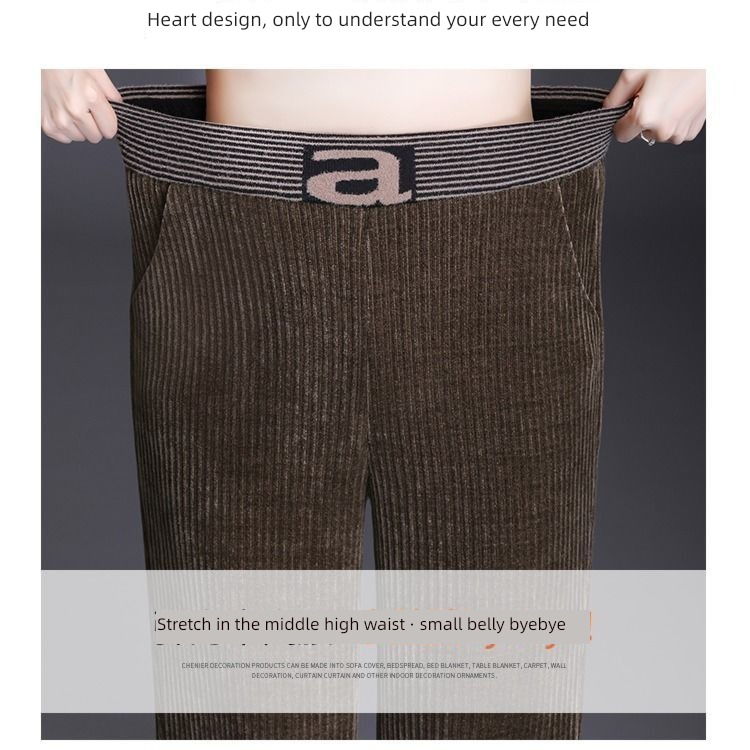High waist Show thin easy Sagging sensation Velvet Flared trousers thickening