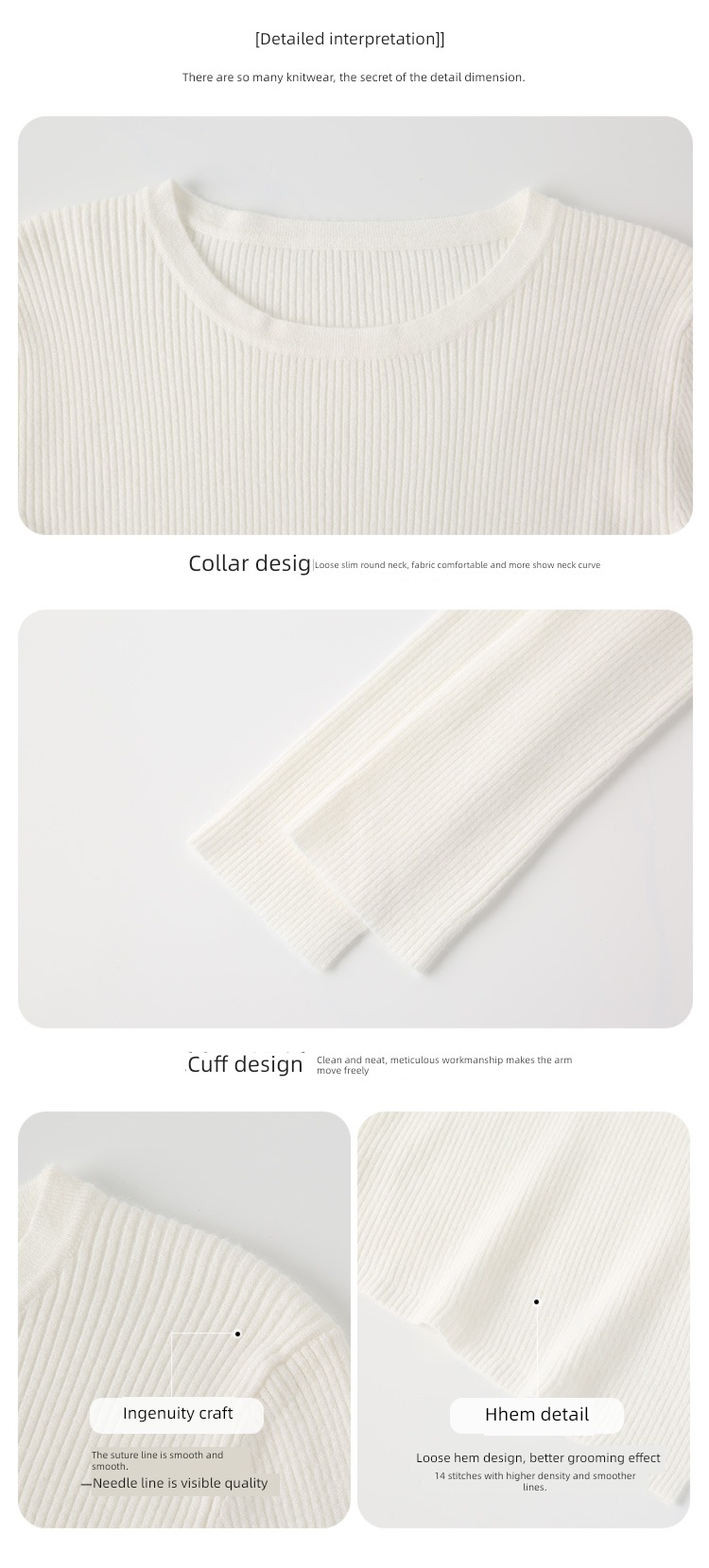 female Autumn and winter Lower corner Fork Self-cultivation Simplicity Undershirt