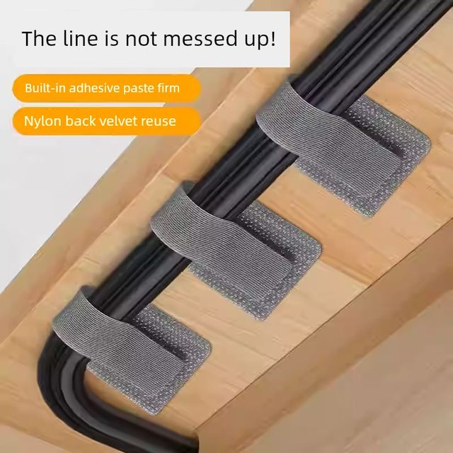 Cable management data cable storage artifact desktop computer harness Velcro cable tie wire network cable wiring fixture