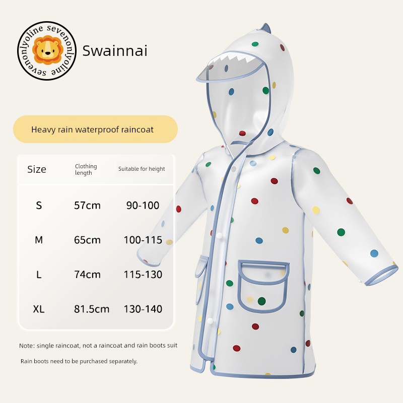 Star Little Shark Children's Raincoat and Rain Shoe Set for Boys and Girls, Waterproof Cartoon Rain Boots, Non-Slip Water Shoes — 2