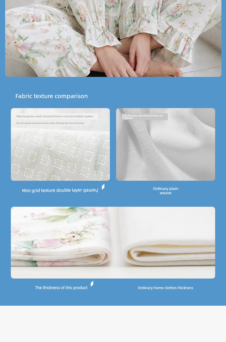 Tugtug Cotton Gauze Maternity Pajamas Autumn Thin Nursing Sleepwear Gauze Maternity Sleepwear Bamboo Cotton Sweat-Absorbent Home Wear Set — 14