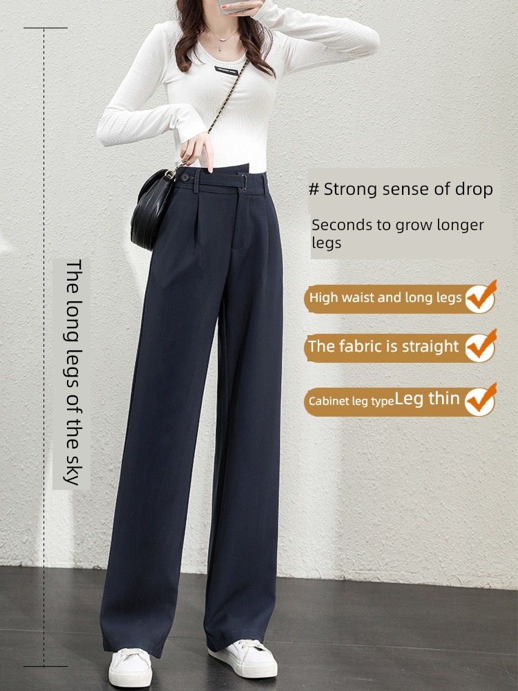 female Autumn and winter High waist leisure time Sagging feeling Mopping trousers