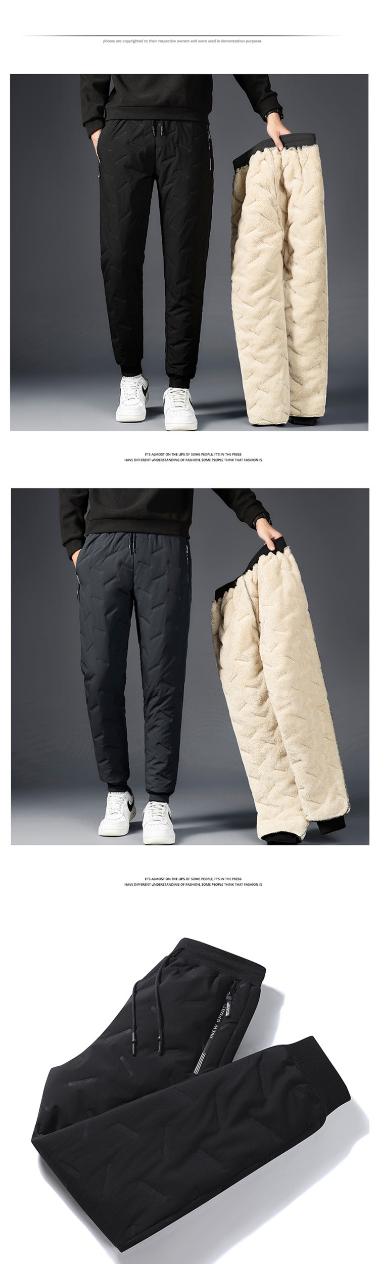 keep warm Plush thickening waterproof leisure time motion trousers