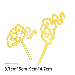 Acrylic Golden Crane Auspicious Cloud Birthday Star Cake Decoration