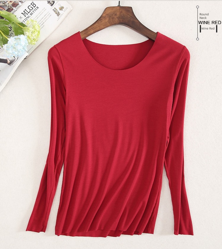 modal  Thin money Round neck Self-cultivation jacket Long sleeve T-shirt