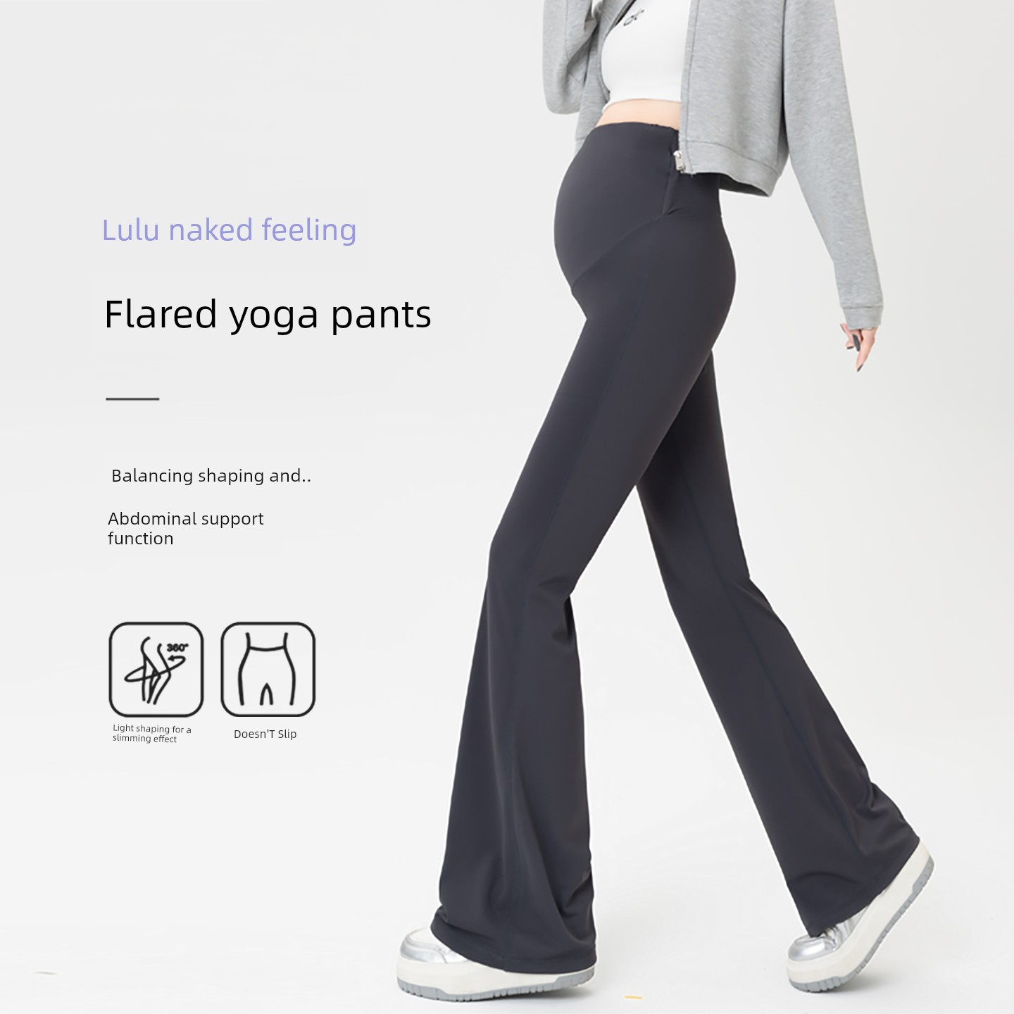 2026 New Maternity Pants Shark Pants for Spring and Autumn, Thin Flared Style with Fleece for Spring, Summer, and Autumn Wear