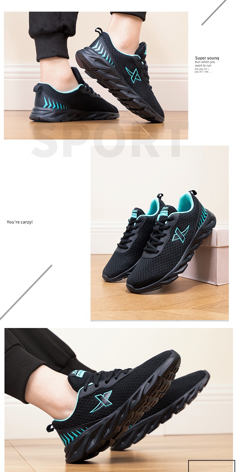 Tebu Black Autumn Mesh Breathable Kids Sneaker — 17