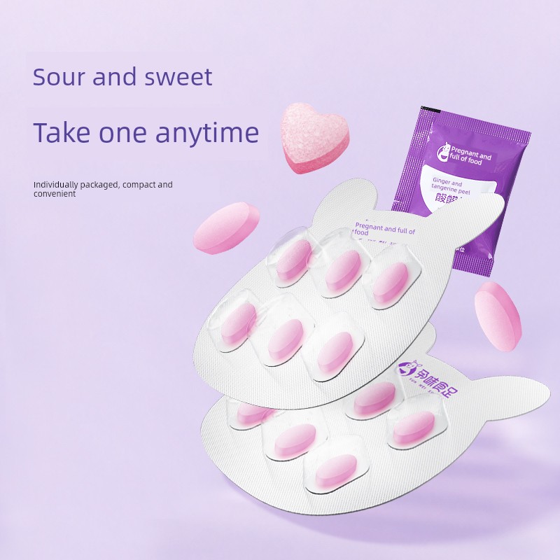 Pregnancy-Flavored Ginger and Tangerine Peel Sour Tablets Containing Vitamins B6 and B1 Are Suitable for Pregnant Women to Eat as Ginger Candy Snacks — 3