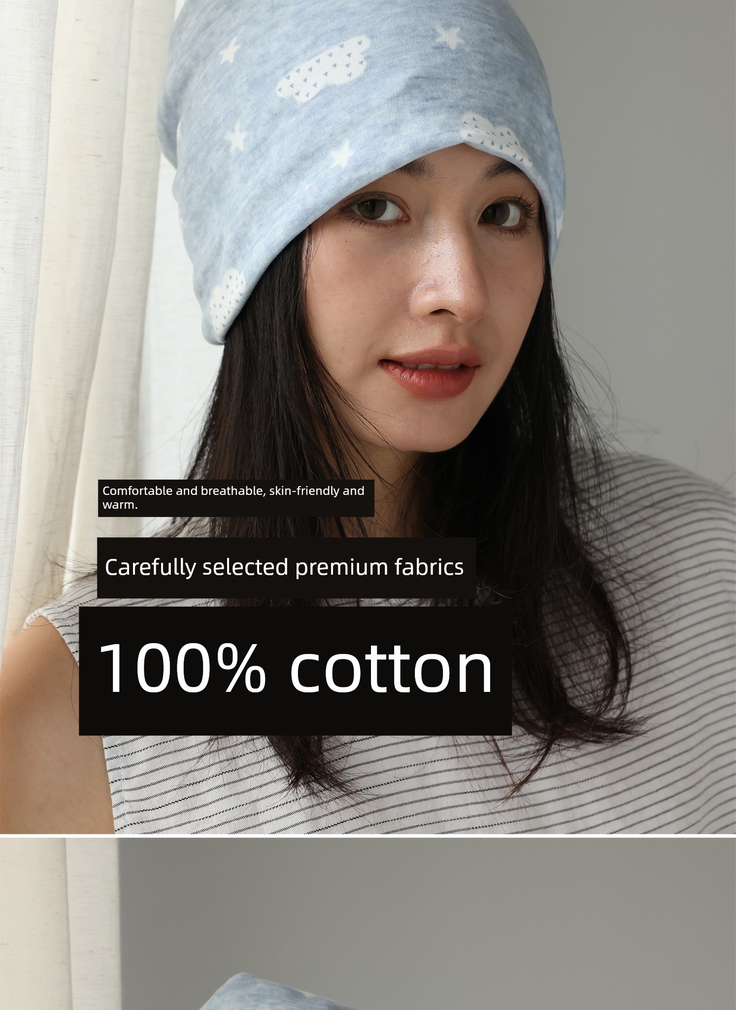 Pure Cotton Pregnant Women Postpartum Windproof Postnatal Care Hat — 3