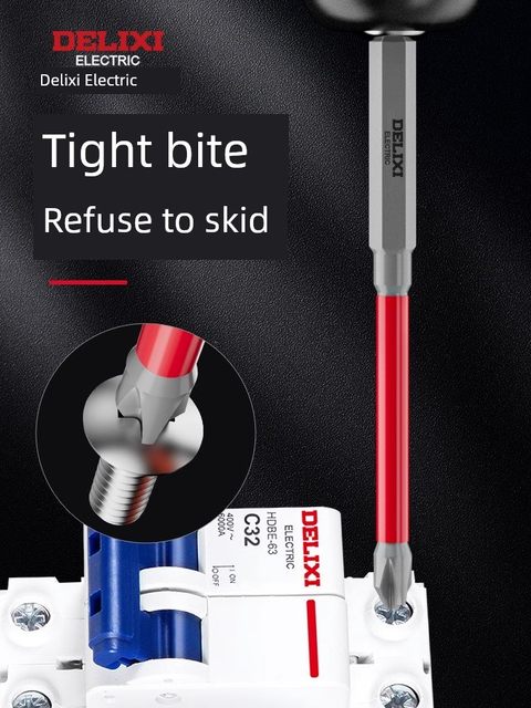 Delixi K7 electrician special batch head eleven-shaped screwdriver head socket empty-open panel electric drill special tool