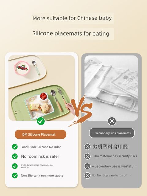 Silicone placemat for primary school students first grade children's lunch mat for food grade waterproof and oilproof dining table mat heat insulation mat