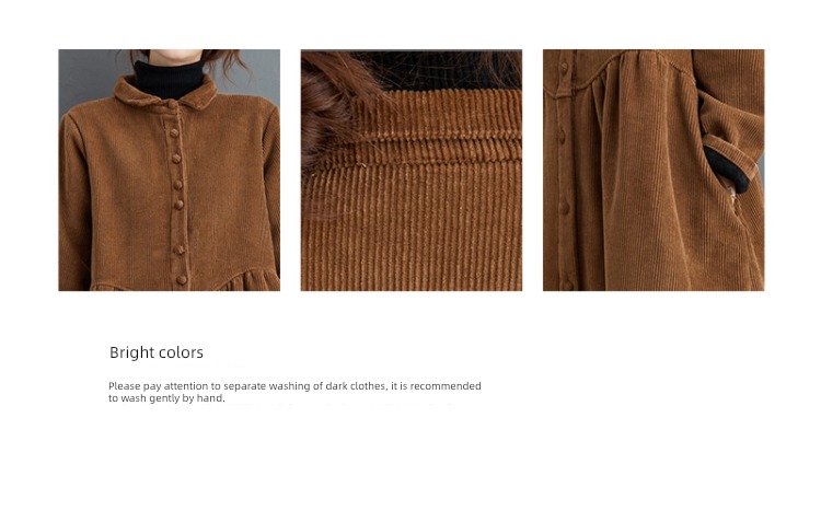 corduroy thickening easy leisure time Cardigan loose coat Windbreaker