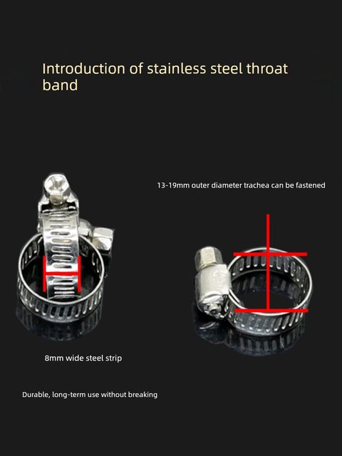 China and the United States 201 stainless steel clamp gas pipe clamp hose hose water pipe fixing fastener gas pipe oil pipe clamp