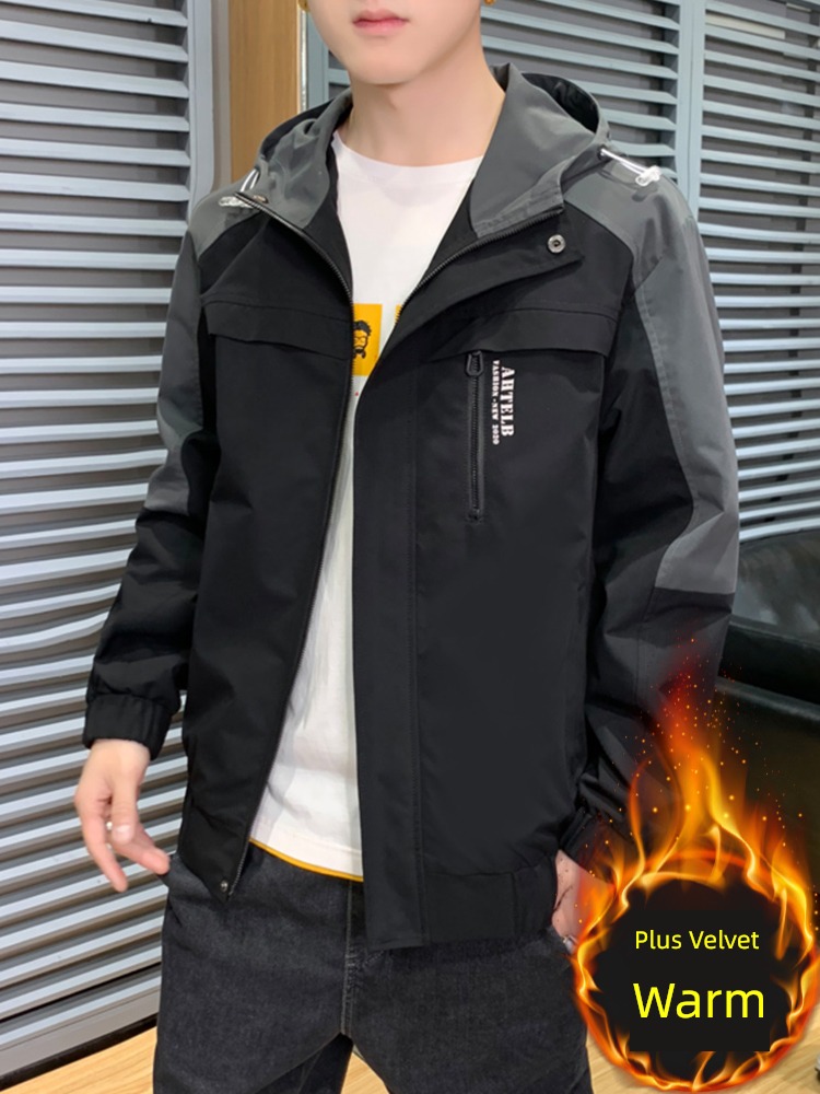 Chaopai Plush pizex winter Long sleeve men's wear loose coat