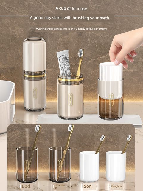Travel Washing Cup Toothbrush Toothpaste Toothware Cup Portable Teeth Cylinder Storage Set Three-in-One Travel Mouth Garment Cup