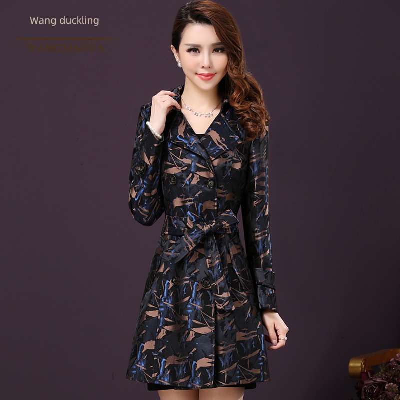 Wang Xiaoya autumn middle age mom Korean version printing Windbreaker