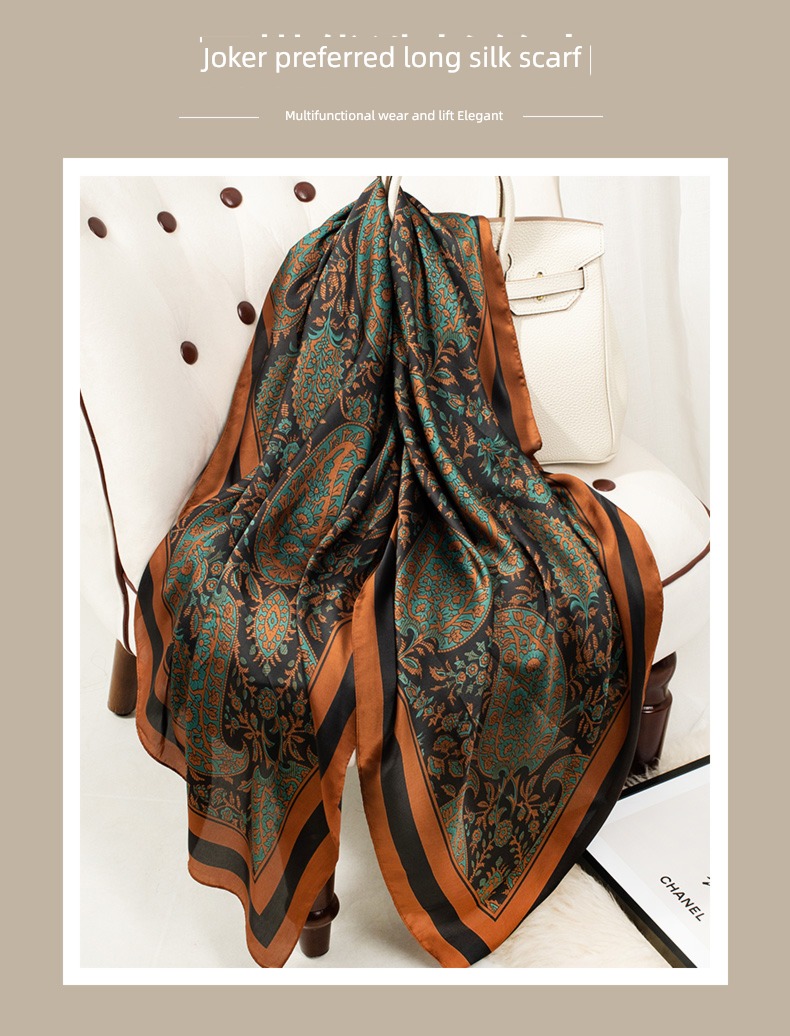 new pattern winter Foreign style blackish green female To Mom Large square towel