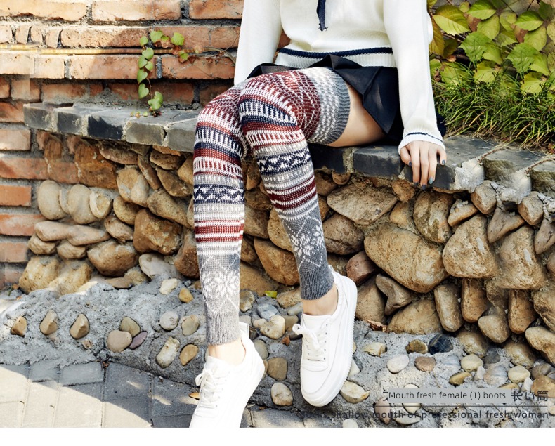 Autumn and winter lengthen female Cashmere Overshoes keep warm Pile socks
