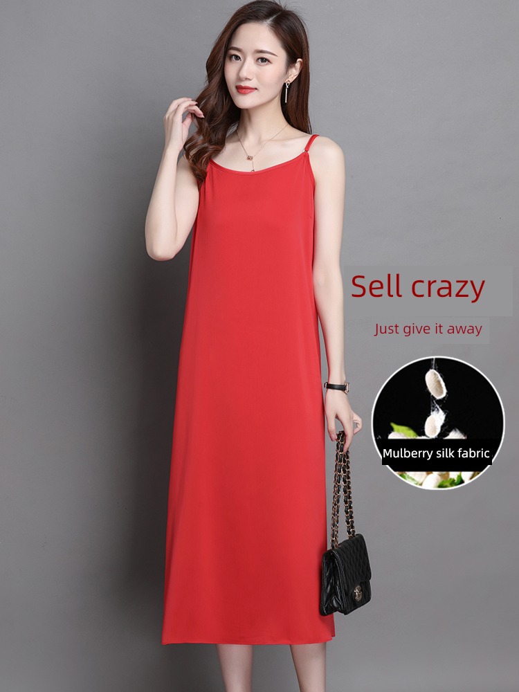 camisole Dress The new Inner lap vest Over the knee real silk