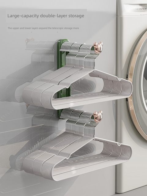 Clothes hanger storage artifact without hole punching on balcony multi-function household hanging clothes hanger wall-mounted wall storage rack