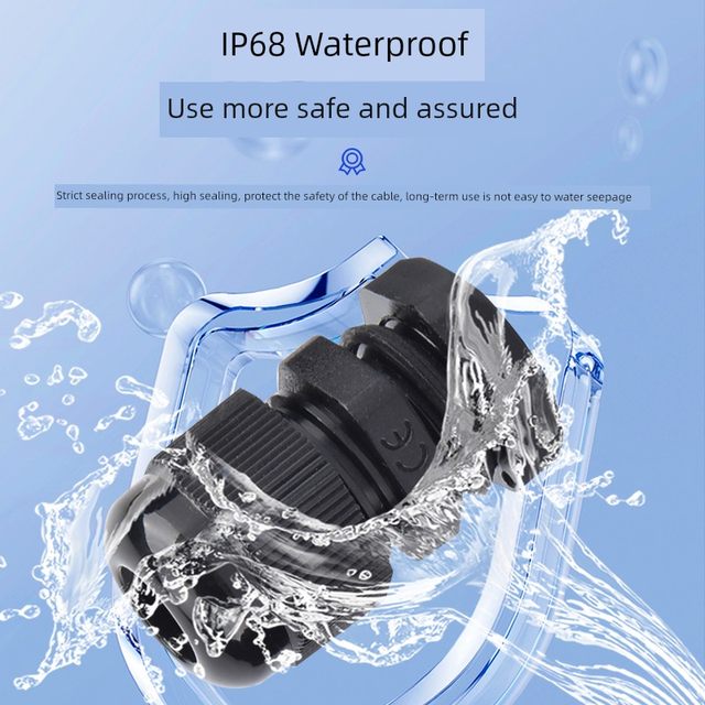 Extended nylon plastic waterproof joint PG7/PG9/PG11 cable wire Glen head M10/M12*1.5