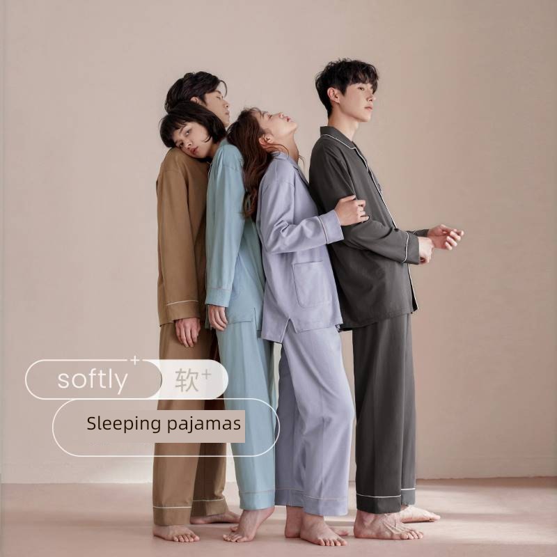 summer Couples dress One female winter pure cotton Big size pajamas