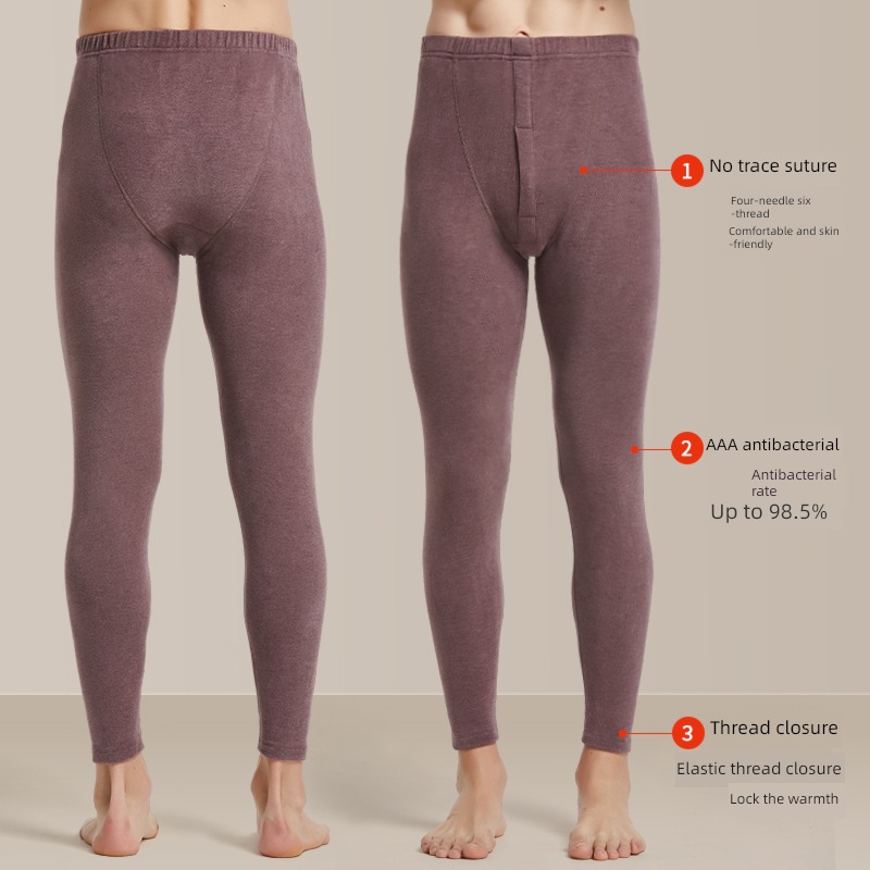 Big size male thickening winter Interpenetrating Derong Warm pants