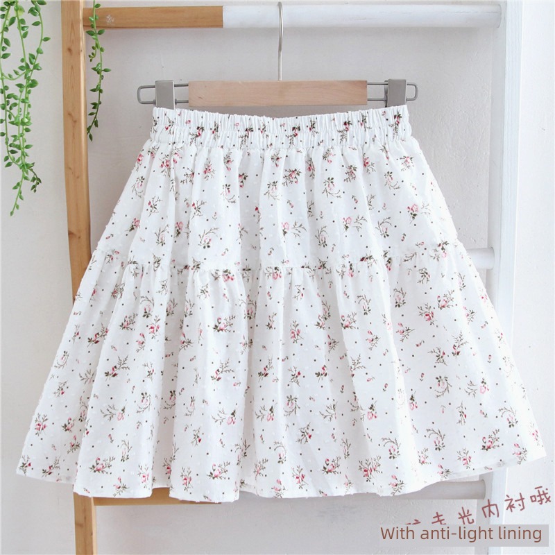 like a breath of fresh air Cotton and hemp jacquard weave schoolgirl skirt