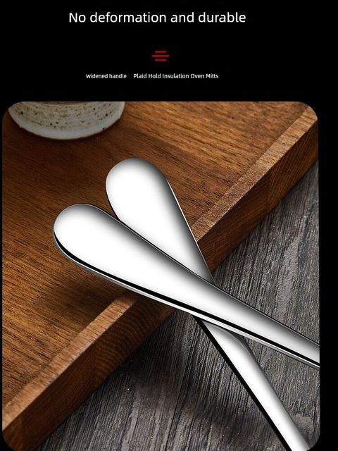 410 stainless steel public spoon thickened long handle spoon dish and meal spoon household large pointed spoon spoon dry rice spoon